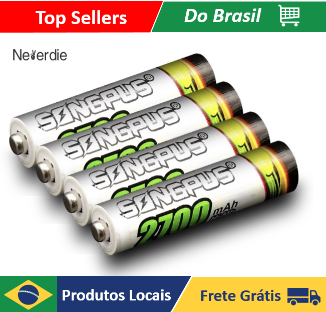 4 Pilhas Recarregável AAA 2700 No Blister Ideal Para Varios Aparelho recarregavel