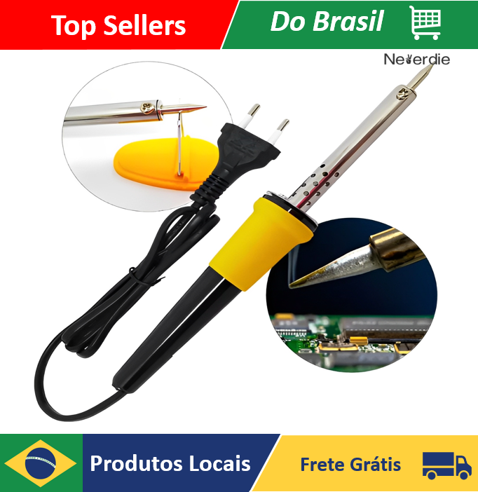 Kit Ferro De Solda Soldar Soldador 110v ou 220v 40w ou 60w Com Estanho Resistente - Neverdie store
