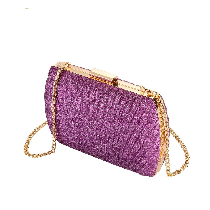 Mini Chain Crossbody Diamond Dinner Bag Women's Fashion Party Banquet Wedding Cheongsam Pleated Rhinestone Clutch Bag Handtasche