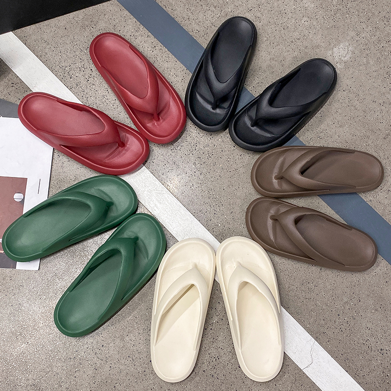 Men's Classy Flip-Flops, Women's Summer Flip-Flops for Beach Couples, New Thick-Soled Outer Wear Sandals, Men's Bathroom Bathing Non-Slip Slippers