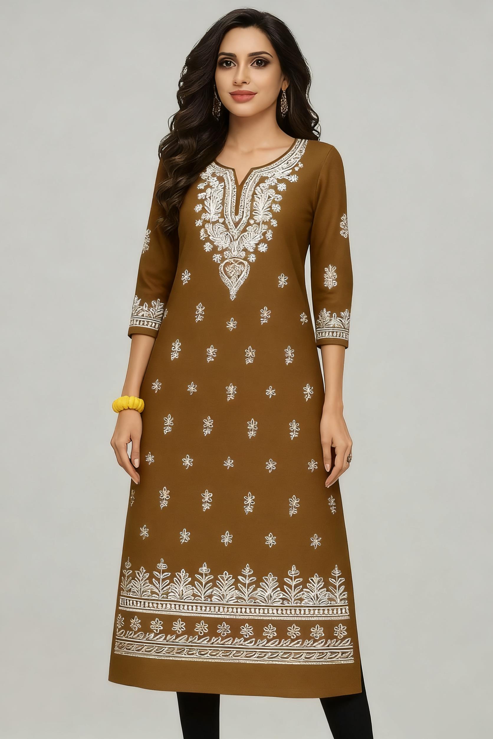 Muslim 2026 Kurtta Women's Fashionable Comfortable Dress Straight Tube Abito Donna Musulmana Islamic National style Slit hem