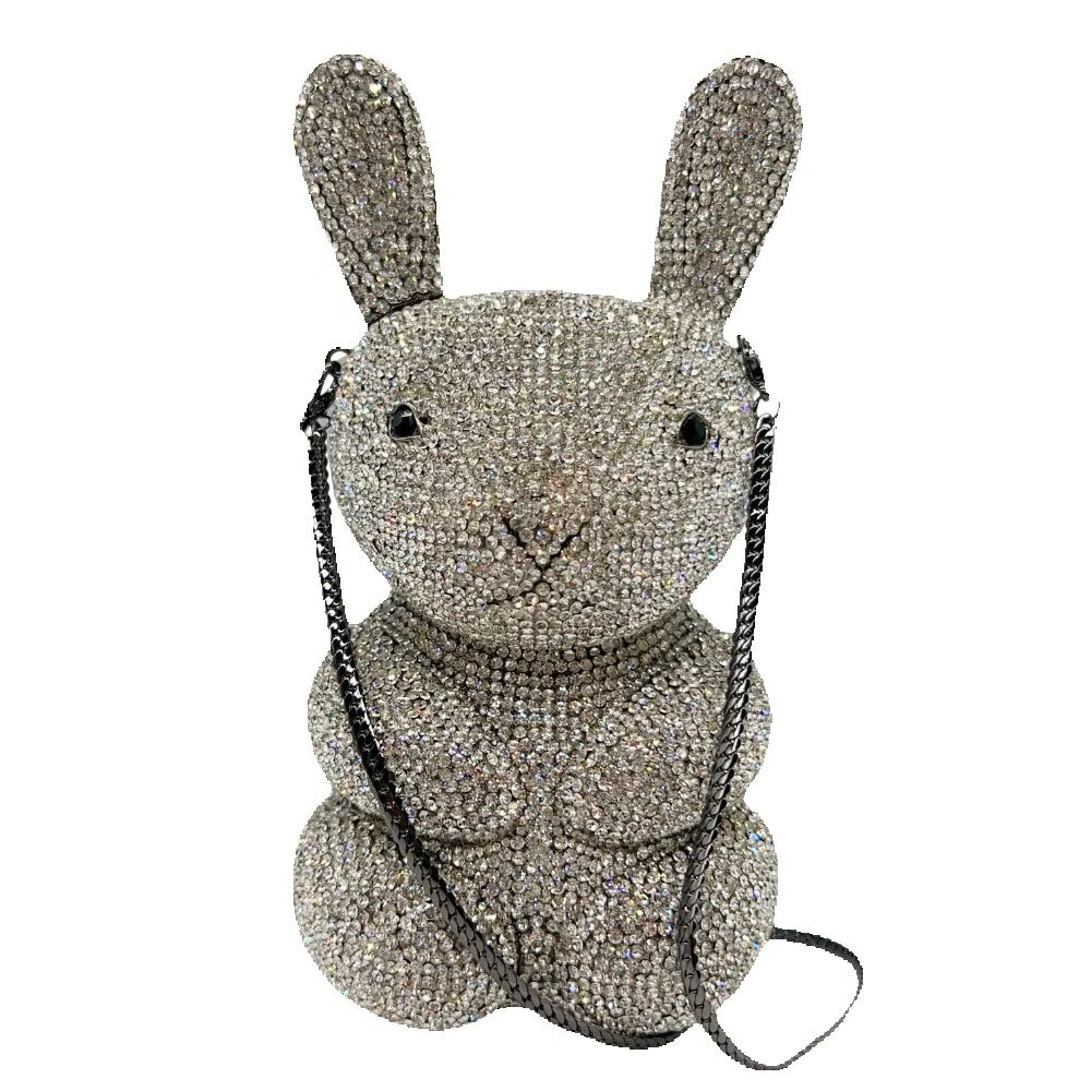 New Rabbit Clutch Rabbit Diamond-encrusted Dinner Bag Banquet Diamond Clutch Women's Handtasche Damen Carteras Diseñador De Lujo