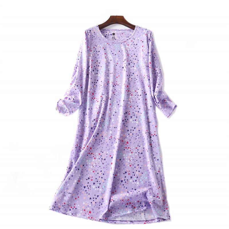 Spring Summer Women Casual Night Dress Cotton Nightgown Female Loungewear Long Sleepshirt Plus Size Dresses Vestidos Feminino