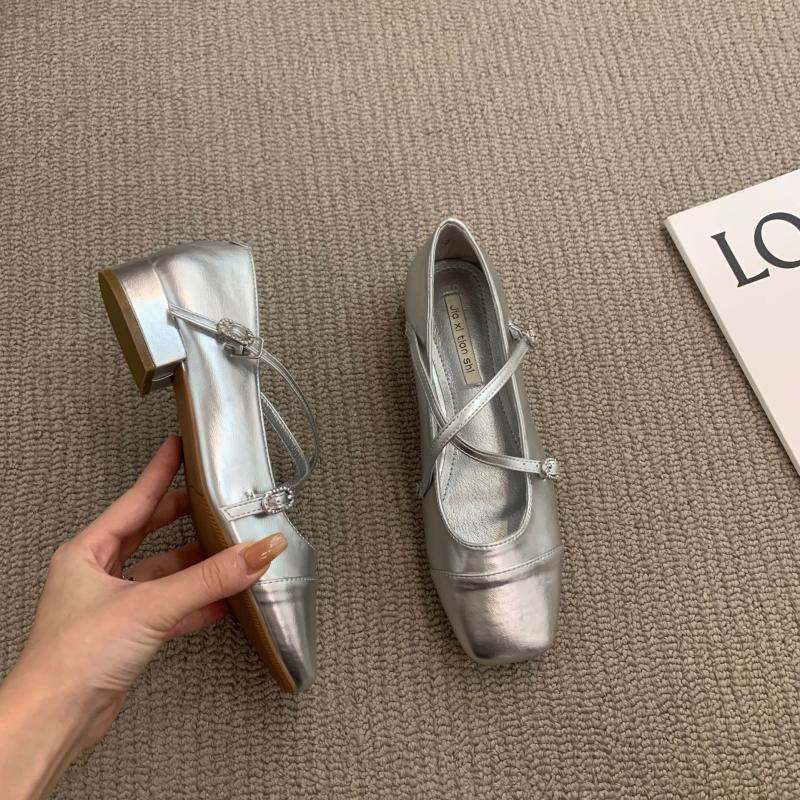 Spring autumn Mary Jane Shoes For Women Retro Medium Heeled Women Single Shoes Soft Comfortable Red Ballet Shoes mocasines mujer