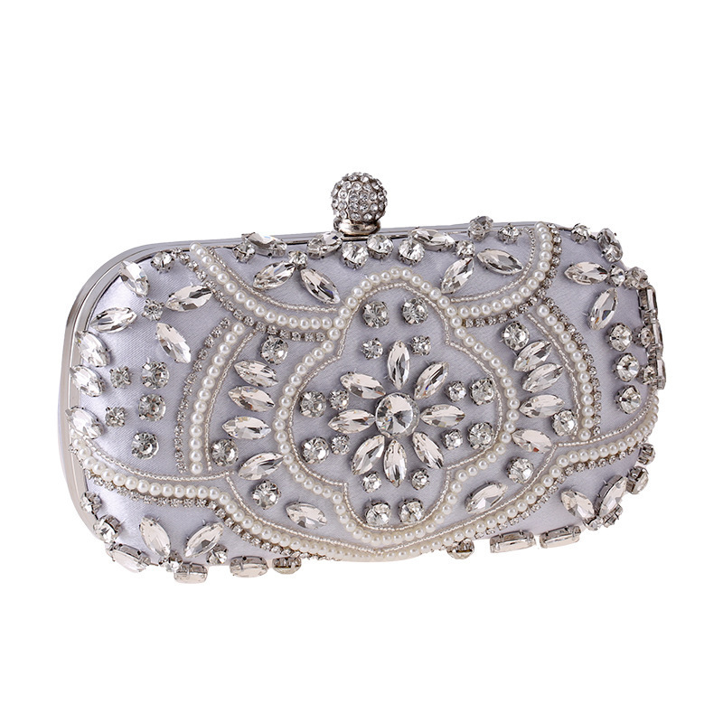 Beaded Embroidered Diamond Dinner Bag Women's Fashion Party Banquet Bridesmaid Shoulder Messenger Evening Bag Borsa Luxury Donna