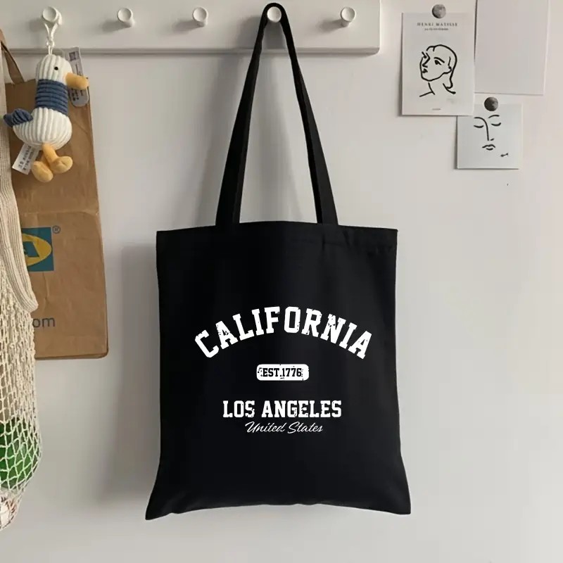 Borsa tote California Los Angeles Elegante borsa a tracolla riutilizzabile per donna borsa pieghevole per lo shoppingeil viaggio