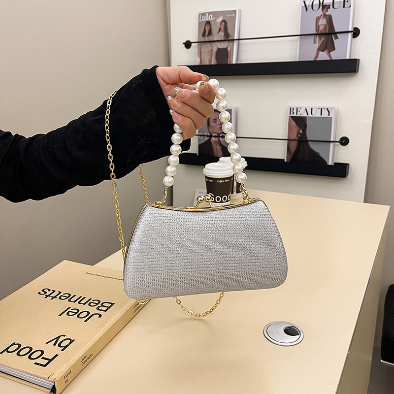 Trendy Street Style Lock Chain Diamond Bag Women's Fashion Versatile Party Banquet Crossbody Shiny Rhinestone Handbag Handtasche