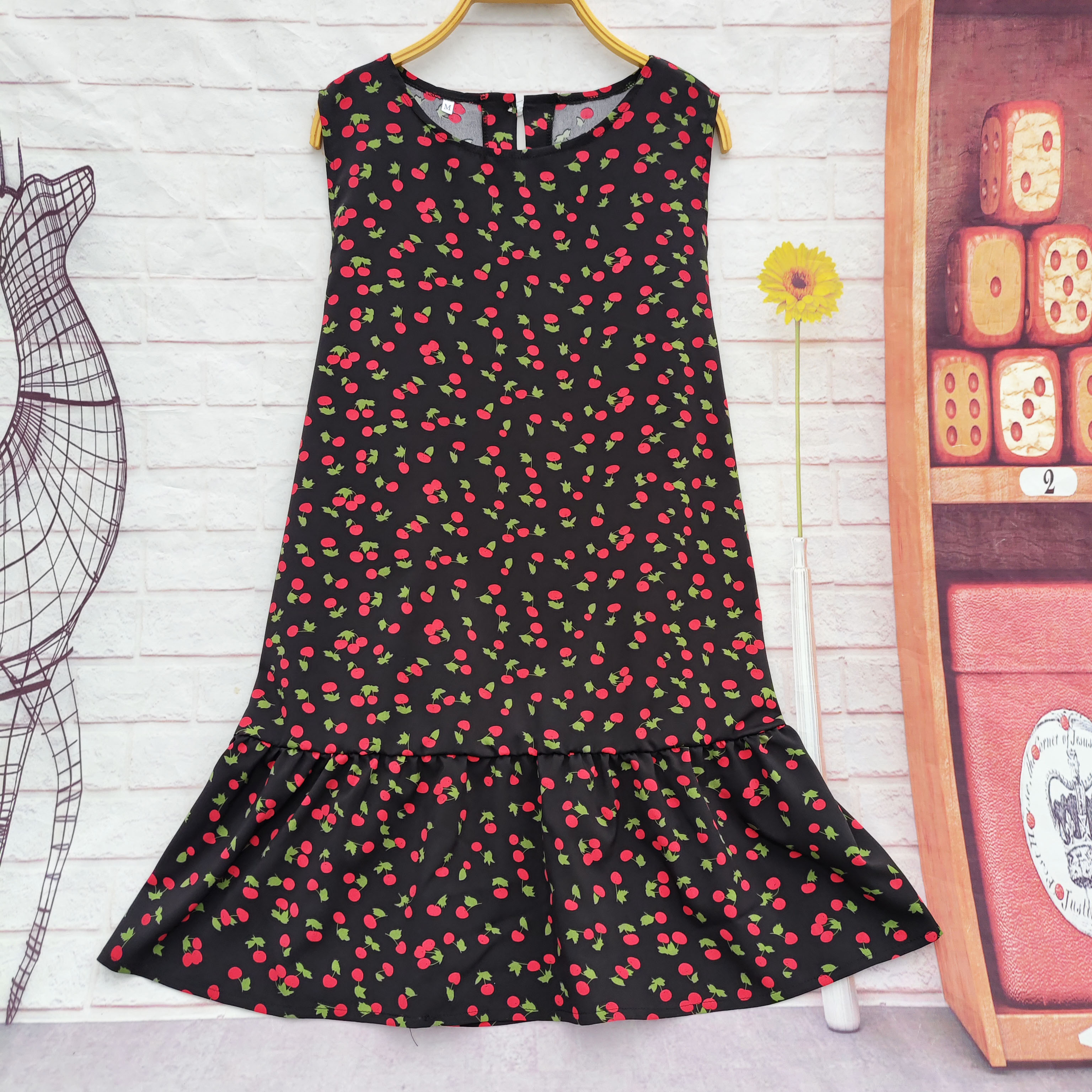 SANLSIDRO Women Summer Dress Mini Dresses Women  Vestido Feminino  Vestido De Fiesta  Vintage Dress Short Mini Casual Dress