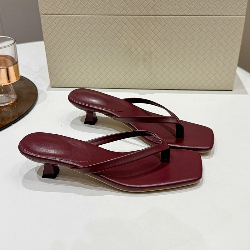 Summer Women Clip Toe Slippers Comfort Low Heel Slides Shoes Ladies Casual Dress Street Style Sandalis