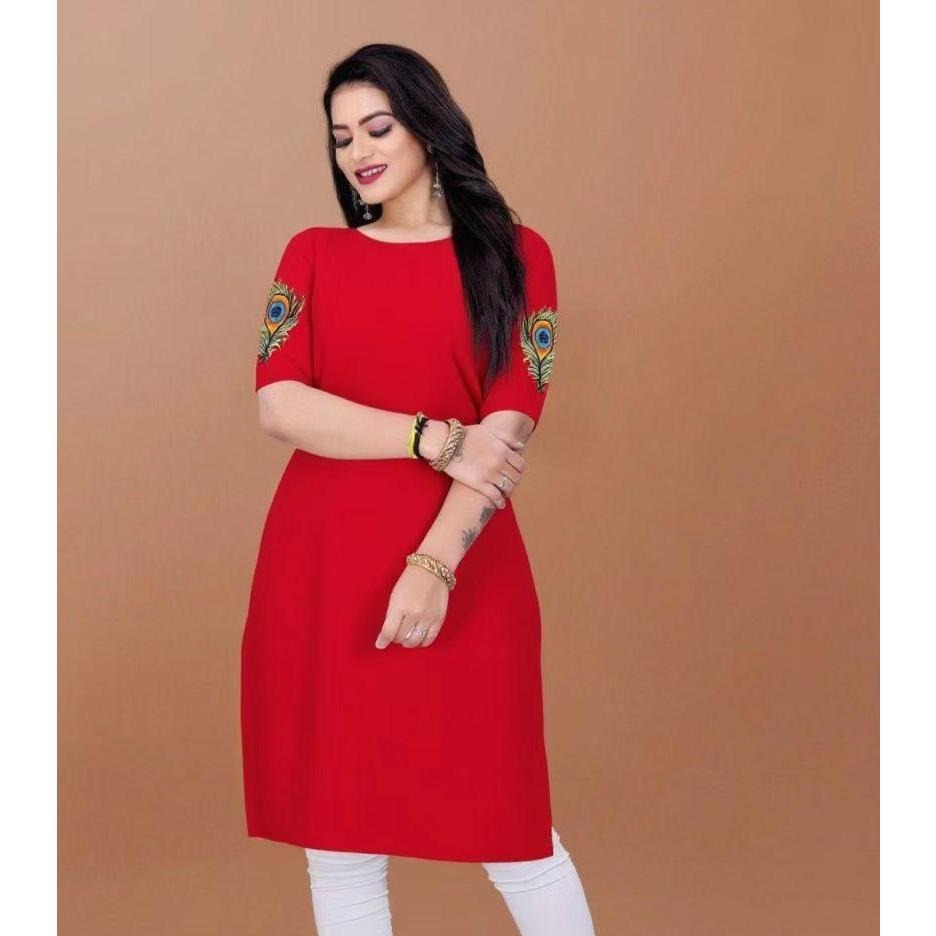 Muslim Women's Kurt Fashionable And Elegant Peacock Straight Tube Casual Comfortable Dress 2026 Abito Donna Musulmana Slit hem