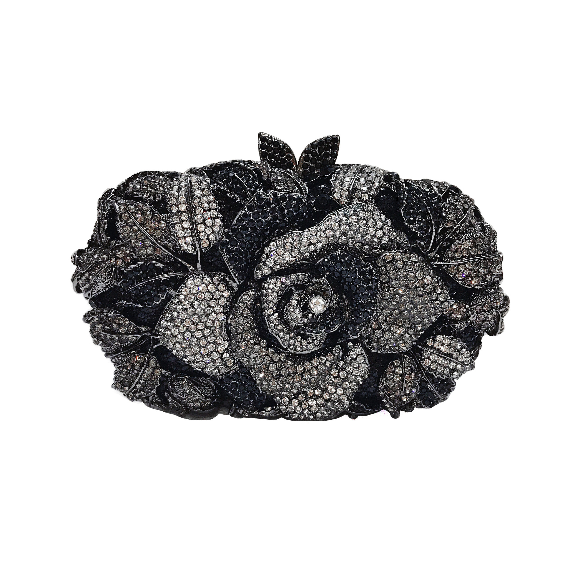 Hollow Rose Diamond Dinner Bag Metal Hard Box Women's Annual Meeting Evening Dress Bag Banquet Diamond Clutch Borsa Luxury Donna