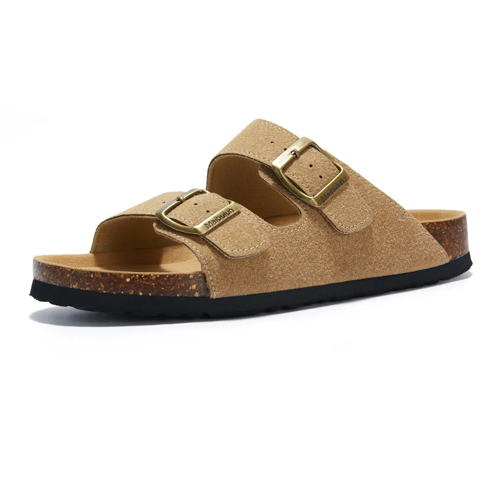Flat Slippers Women 2026 Men Slippers Luxury Indoor Bottom Non Slip Cork Slippers Women's Beach Outdoor Home Flip Flops Sandals