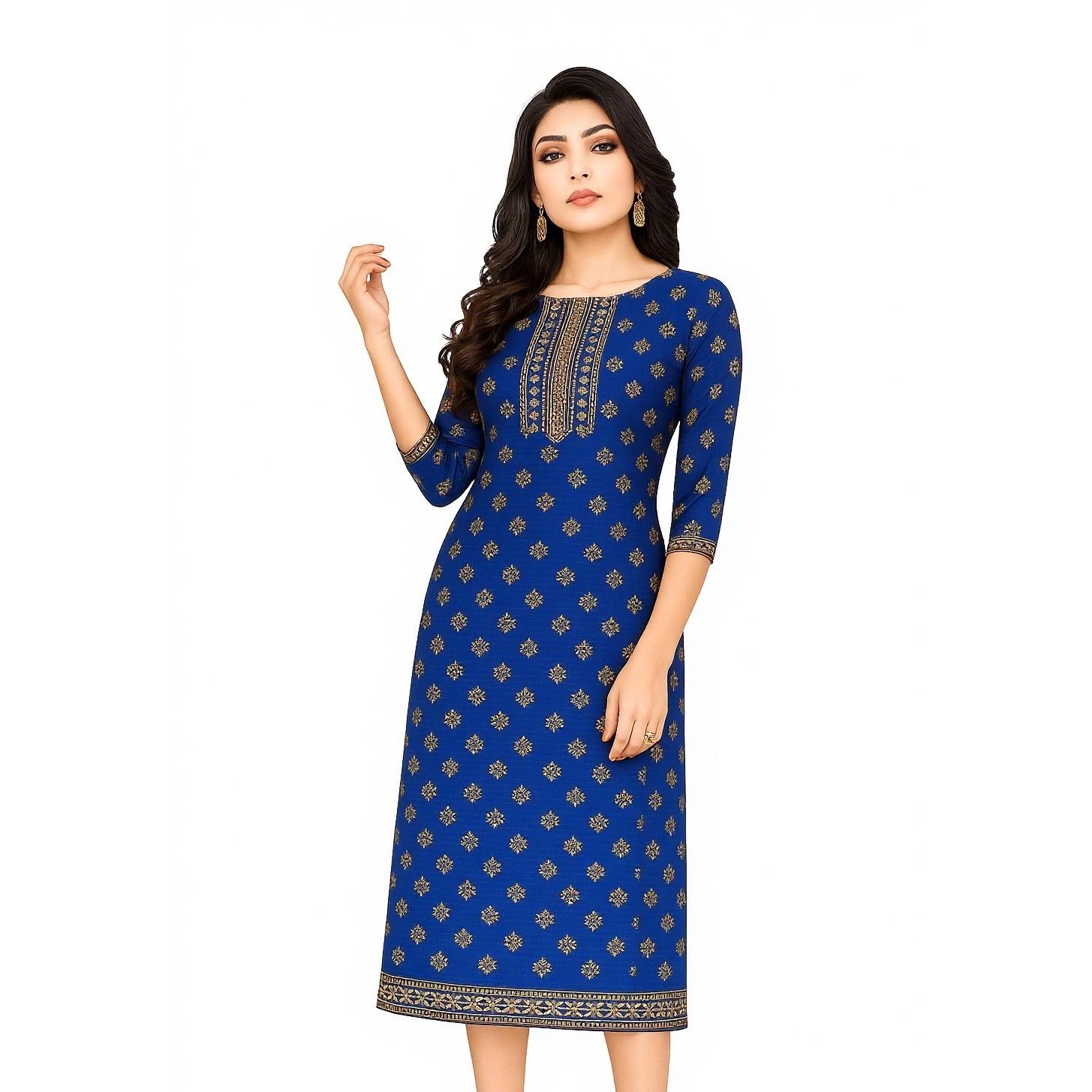 Muslim Women Kurtta Casual Dress National Style Straight Casual Ethnic Abito Donna Musulmana Women Dress Abaya Slit hem