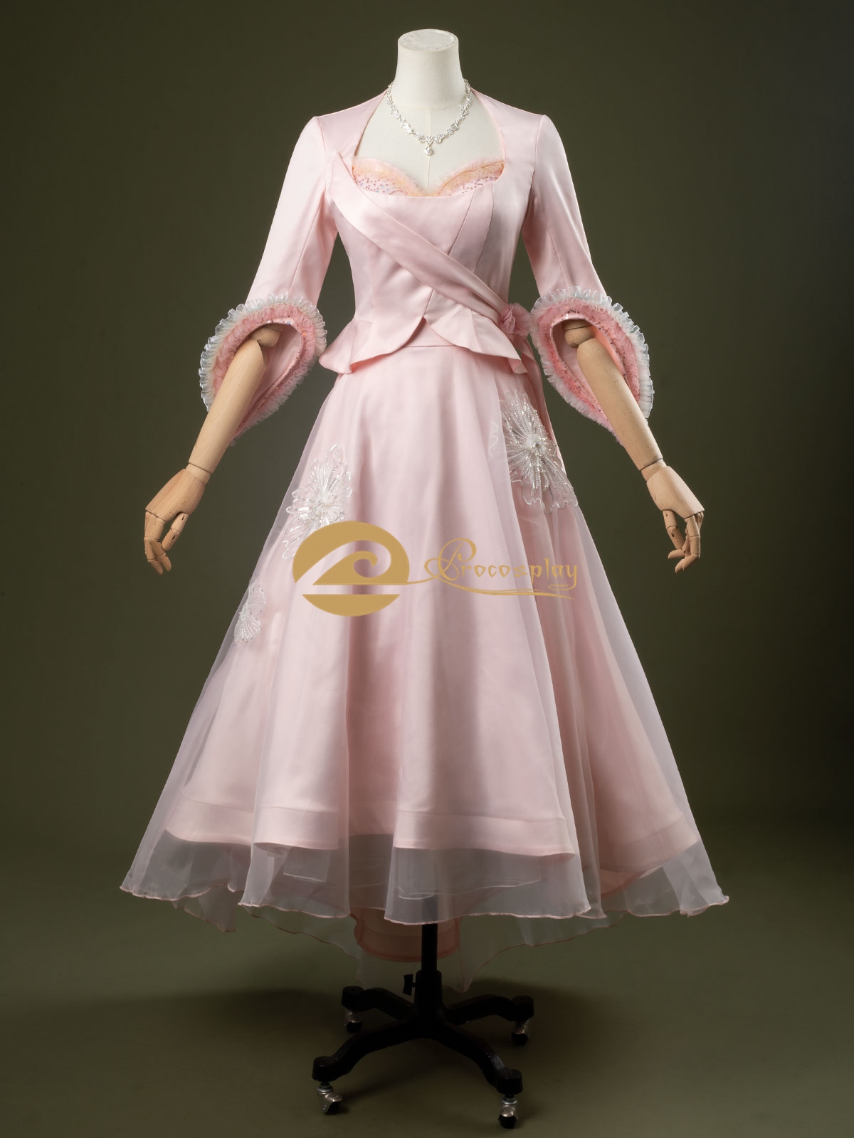Movie Glinda Cosplay Costume Casual Pink Dress for Women Role Play Halloween