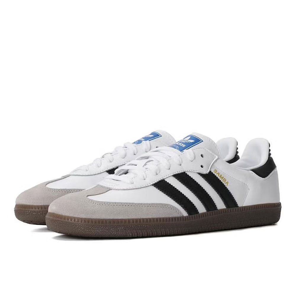 adidas Originals SAMBA OG נעלי סקייט נמוכות בסגנון יוניסקס שחור לבן אפור