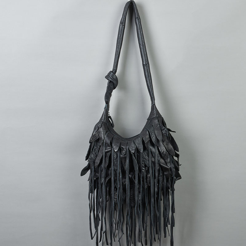 Soft Genuine Leather Female Shoulder Bag Weave Messenger Sling Bag Long Tassel Design Women Crossbody Bags Big Bolsa Feminina