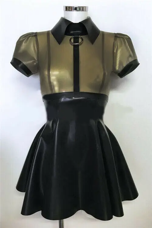 Latex Kleid Rubber Club Gummi Dresses Cosplay Kostüm One Piece Set Masquerade Party