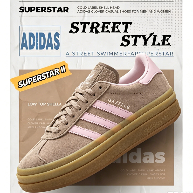 Adidas samba Trefoil Women's Samba Shoes, Retro Thick Sole German Training Trendy Casual Sneakers JQ6436
