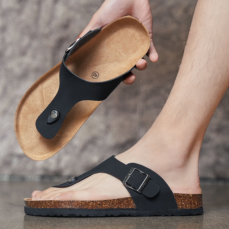 Cork slippers Men's casual comfort sandals summer Flip flop outdoor anti slip beach shoes fashion youth breathable tide slippers
