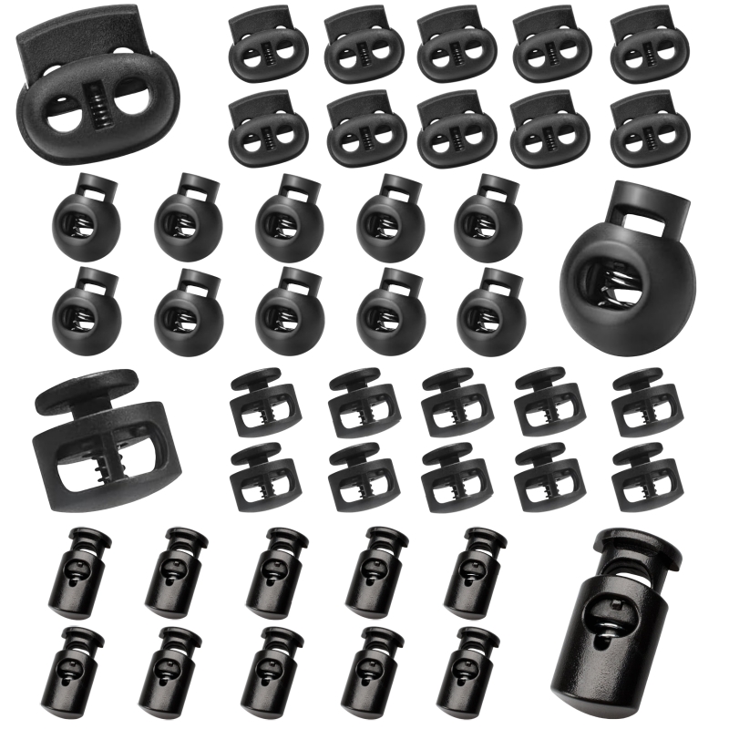 10Pc Cord Lock Plastic Stopper Cord Ends Toggles Clip Buckle Button Black Spring Toggle Stopper For DIY Bag Clothing Accessories