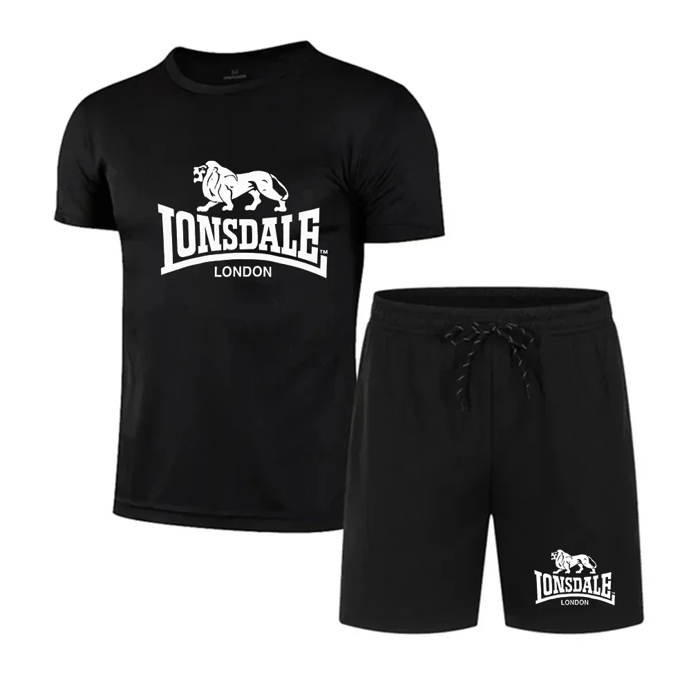 Ensemble T-shirt et short d'été pour hommes, ensemble de sport respirant à séchage rapide, T-shirt à manches courtes, ensemble