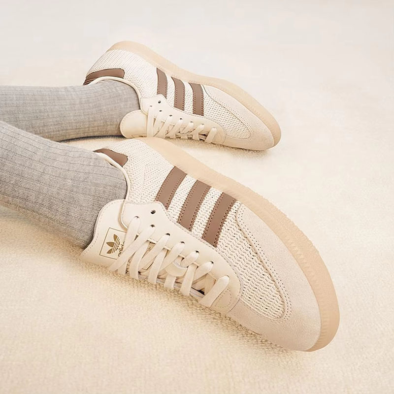 Adidas Originals Samba OG Soft Comfort Thin Sole Durable Low Top Skate Shoes Unisex Beige Casual Sneakers JI3185
