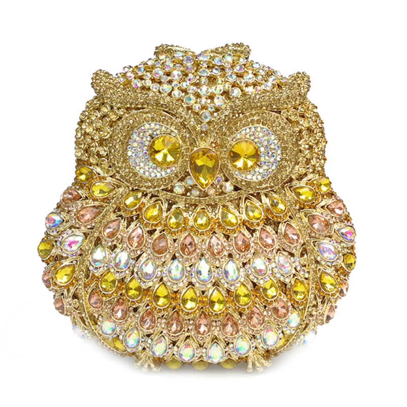 Owl Rhinestone Clutch Bag Crystal Diamond Dinner Banquet Clutch Bag Female Clutch Bags Pochette Elegante Da Cerimonia Handtasche