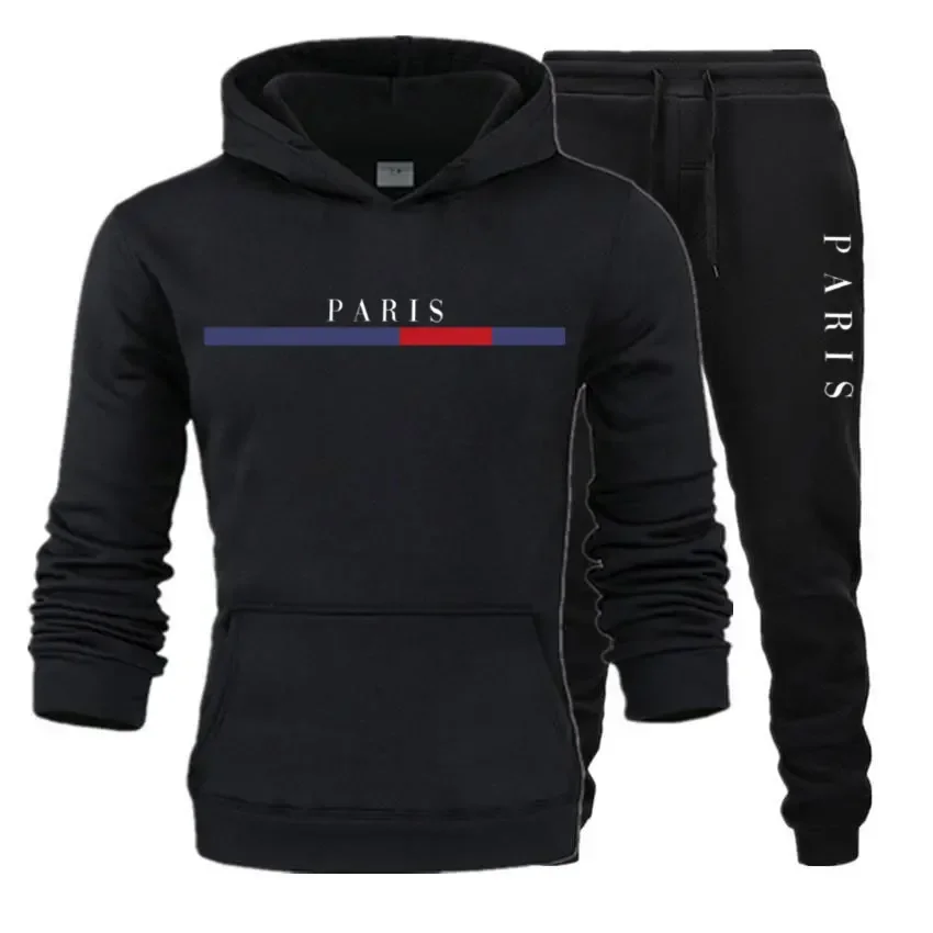 Ensemble deux pièces sweat à capuche + pantalon pour hommes et femmes, mode automne et hiver, nouvelle combinaison de sport de