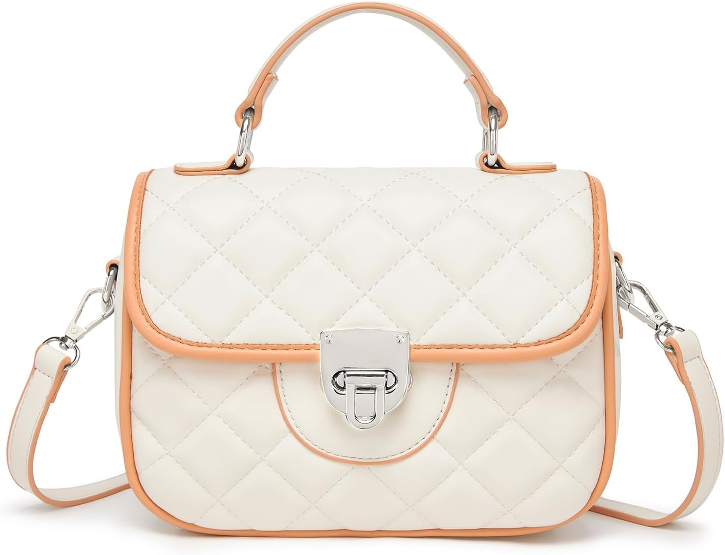 Miss Lulu Damen Tasche Henkeltasche Mittelgroß Umhängetasche Tasche mit Kunstleder und Wildleder Vintage Flap Handtasche Crossbody Bag mit ovaler Metallverzierung Elegant Exquisit