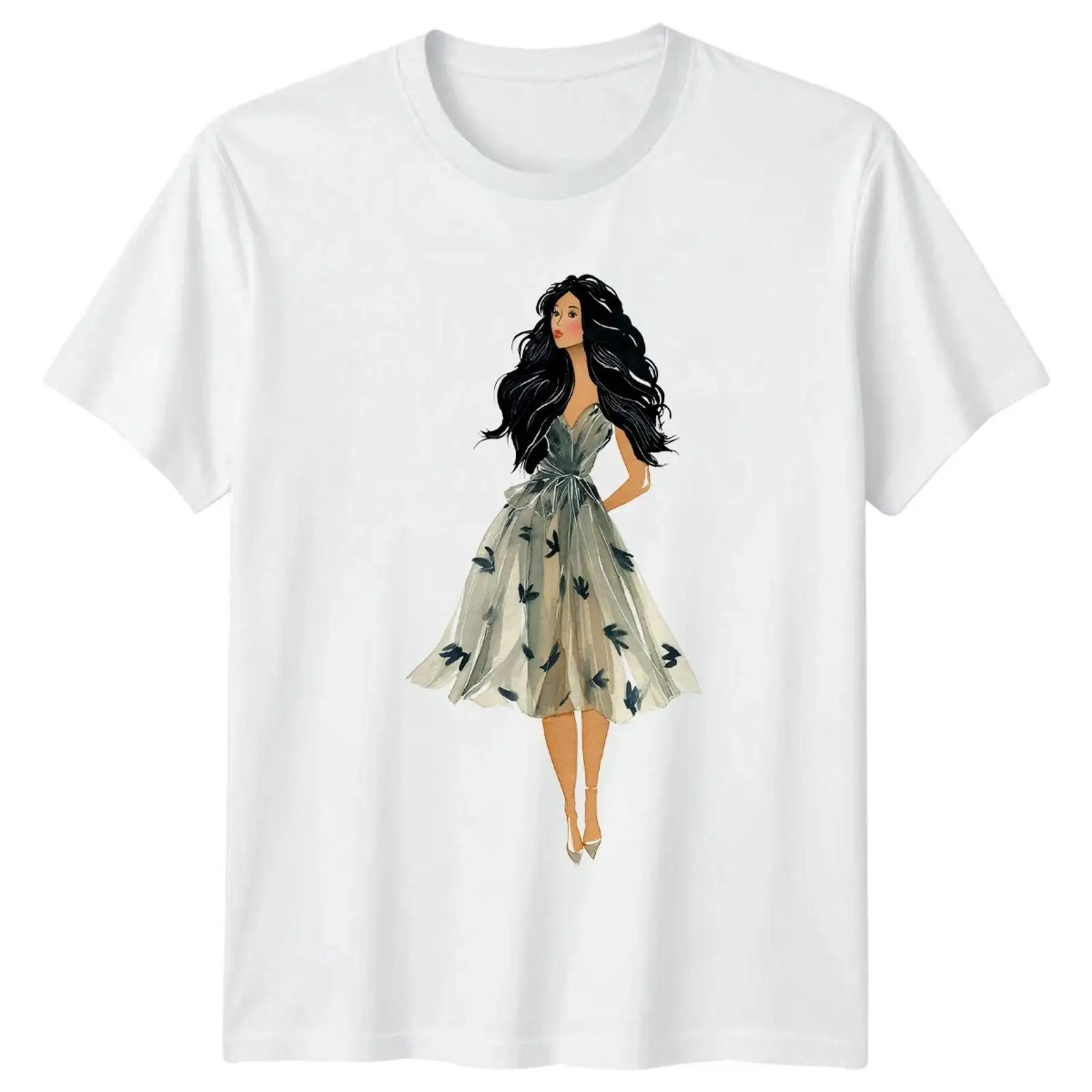 Frau Mode Illustration Kleid Herren T Shirt Damen Grafik Oberteil vintage Washed designer clothes Stylish Top For Everyday Wear