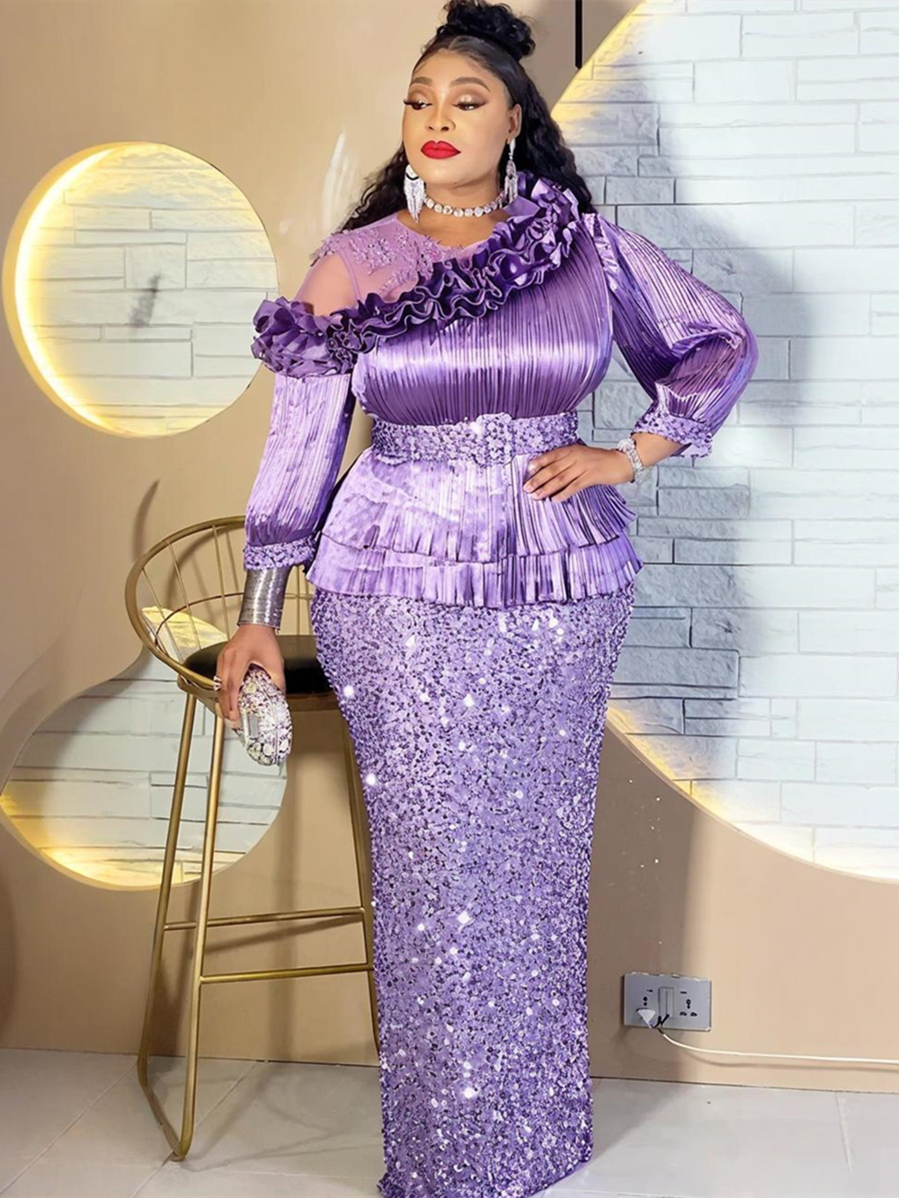 Plus Size African Party Dresses for Women Dashiki Sequin Maxi Long Dress Elegant Turkey Muslim Wedding Evening Gown 2026 New